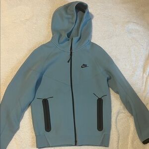 Nike Blue Hooded Full-Zip Jacket with Black Accents